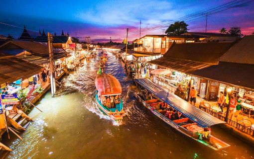 【金・土・日限定 / 専用車】午後出発！アンパワー水上マーケットとナイトクルーズ 2