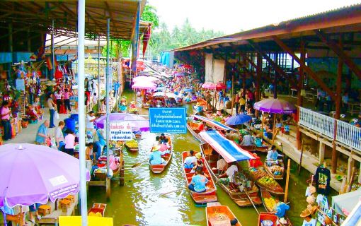 ダムヌン水上マーケット&エレファントライド 4