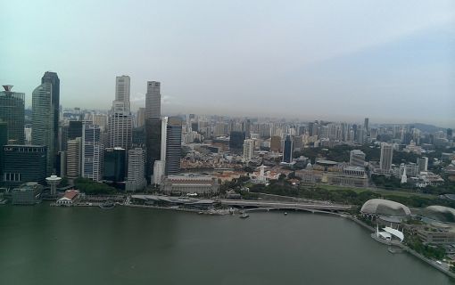 スカイパークからの景色(マリーナ湾側)