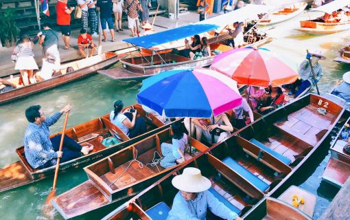 【バンコク/スワンナプーム空港発】ビュッフェ昼食付き！ダムヌンサドゥアク水上マーケット 9