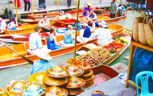 【バンコク/スワンナプーム空港発】ビュッフェ昼食付き！ダムヌンサドゥアク水上マーケット 6